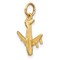 14K Yellow Gold Airplane Charm Pendant Jewelry New 21.5 X 15.5mm
